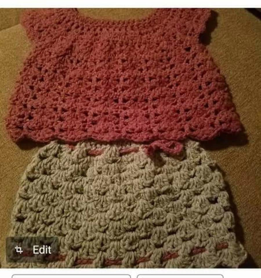 Handmade crochet toddler shirt and skirt